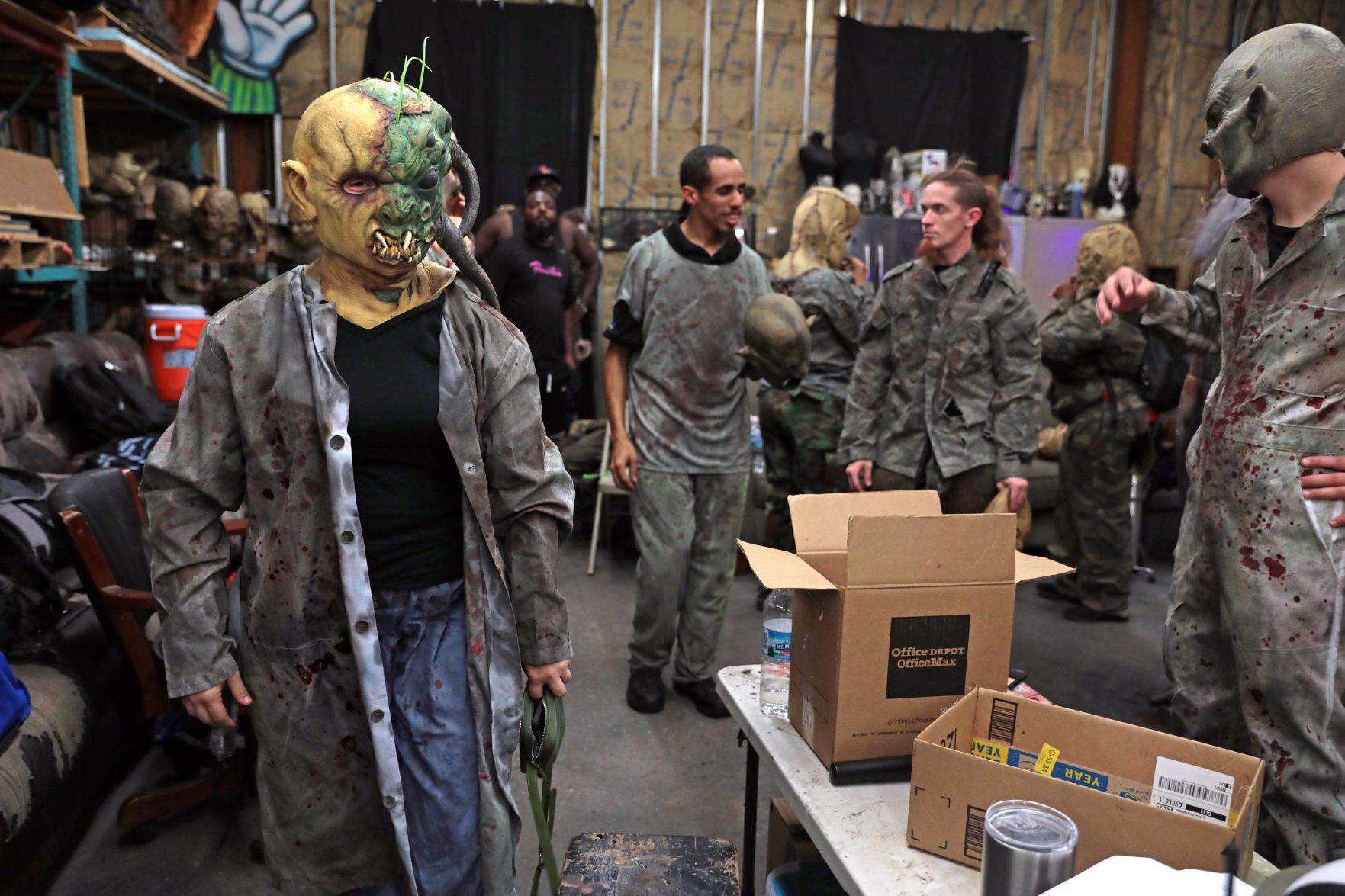 Actors report for duty at The Darkness haunted house